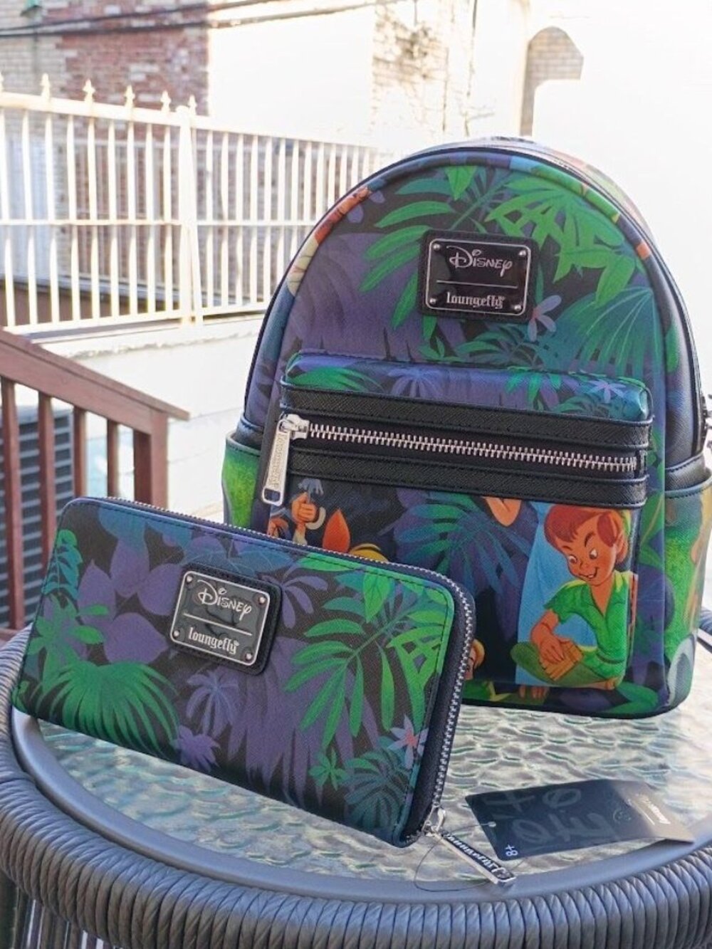 Loungefly S Mini Backpack Peter Pan Jungle Inspired Print Faux Leather Multicolo